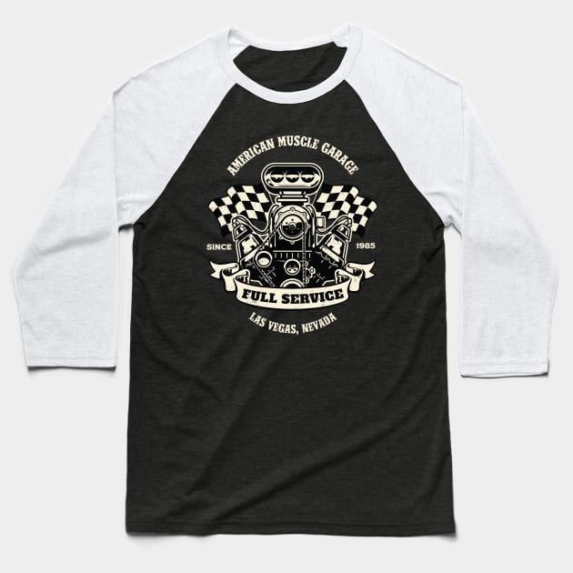 American muscle garage Baseball T-Shirt by Teefold